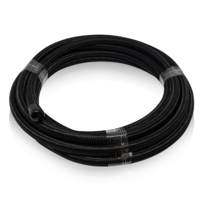 6AN Black Nylon Braided Hose 5Ft - For Fuel Oil Coolant - K-MOTOR