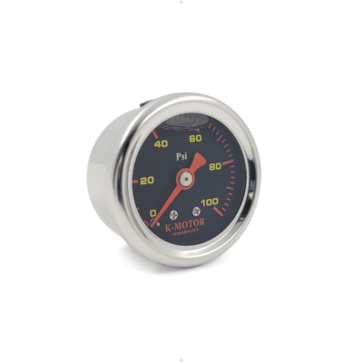 K-Motor Performance Fuel Pressure Gauge Liquid Filled - For Fuel Oil Coolant 0-100 Psi (1/8 Npt)