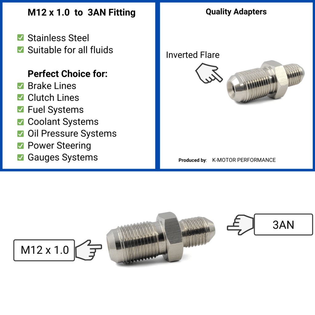 6AN To 3/8 Quick Connect Fitting For Fuel Hard-Line | K-MOTOR