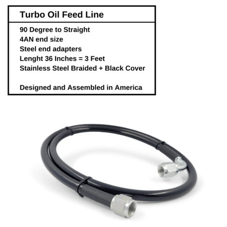 4AN Turbo Oil Feed Line 36-in Lenght - K-Motor Performance