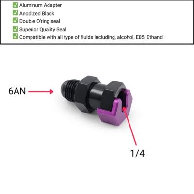 6AN to 5/16 Push-on Quick Connect Fitting For Hardline - Sae EFI