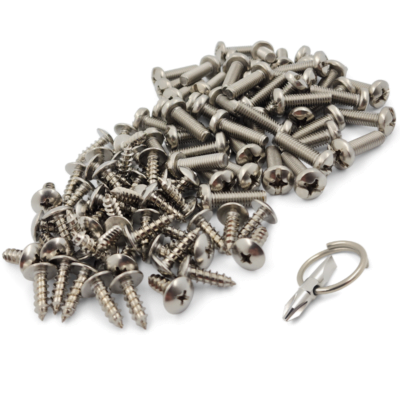License Plate Screws Compatible with Honda-Acura Stainless Steel Bolts -100 PACK